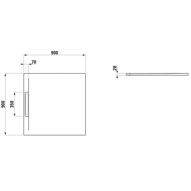 Laufen Square Shower Tray Laufen Marbond Pro S Square Tray 900 x 900mm in White