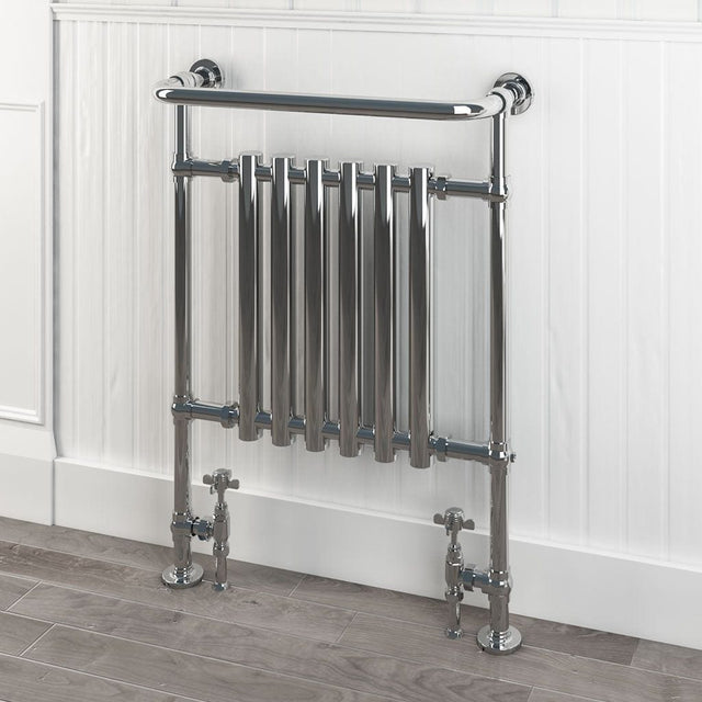 Eastbrook Inset Radiator Eastbrook Ampney Vertical Traditional Radiator Heated Towel Rail - 940mm x 674mm - Chrome