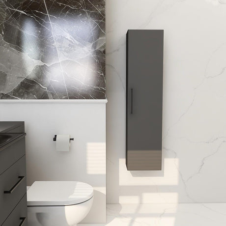 Imex Storage Unit Matt Black Imex Croma Single Door Wall Mounted Storage Unit