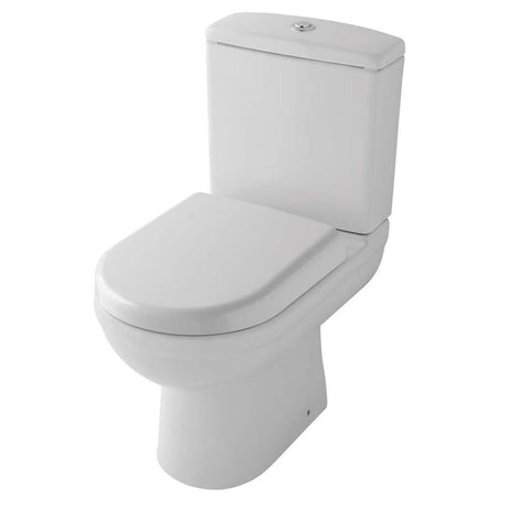 Eastbrook Close Coupled Toilet Eastbrook Dura Rimless Close Coupled Toilet with Eco Vortex Flush and Soft Close Seat