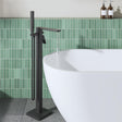 Aquarius Bathrooms Freestanding Bath Filler Matt Black Aquarius Tetra Freestanding Bath Mixer Tap with Pencil Shower Handset