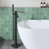 Aquarius Bathrooms Freestanding Bath Filler Matt Black Aquarius Tetra Freestanding Bath Mixer Tap with Pencil Shower Handset