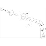 Villeroy & Boch Bath Spout Villeroy & Boch Dawn Curved Wall Mounted Bath Spout