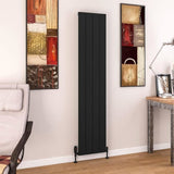 Eastbrook Charlton Vertical Aluminium Designer Radiator in Matt Black