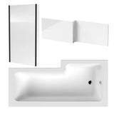 Aquarius Bathrooms L-Shaped Shower Bath Aquarius Urbano L-Shape Square Shower Bath Pack with Screen and Panel