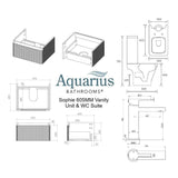 Aquarius Bathrooms Suites Aquarius Sophie 605mm Wall Hung Vanity Unit, Close Coupled Toilet, Tap and Fittings Bundle