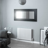 Eastbrook Panel Radiator 600 x 825mm Eastbrook Tunstall Straight Horizontal Designer Radiator in Matt White