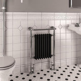Eastbrook Central Heating Eastbrook Isbourne Straight Vertical Traditional Radiator in Matt Black