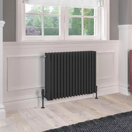 Eastbrook 600 x 785 / Electric Only Eastbrook Rivassa Traditional 4 Column Radiator in Matt Black