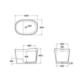 Roca Modern Freestanding Bath Roca Ohtake Oval Freestanding Stonex® Oval Japanese Bath with Click-Clack Waste