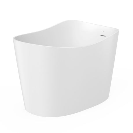 Roca Modern Freestanding Bath Roca Ohtake Oval Freestanding Stonex® Oval Japanese Bath with Click-Clack Waste