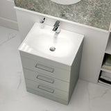 Imex Floor Standing Vanity Unit Imex Croma Floor Standing Three Drawer 600mm Vanity Unit with 1 Tap Hole Basin
