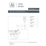 JTP Concealed Shower Valve JTP HIX 2 Outlet, 2 Handle Thermostatic Concealed Shower Valve with Shower Handset and Hose