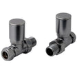 JTP Radiator Valve Brushed Black JTP Straight Radiator Valve