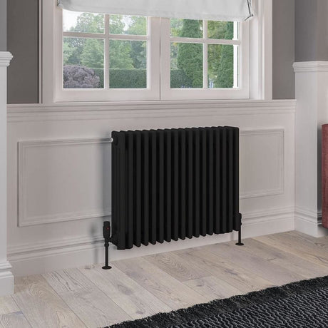 Eastbrook Rivassa Traditional 4 Column Radiator in Matt Black