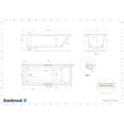 Eastbrook Single Ended Bath 1650 x 700mm / 5mm Eastbrook Portland Single Ended Bath with Twin Grips