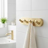 Smedbo Robe Hook Brushed Brass Smedbo Home Quadruple Robe Hook