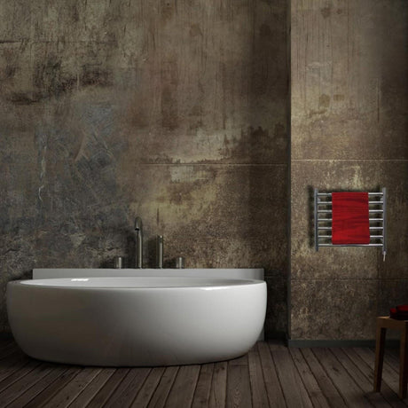 JIS Ladder Rail Polished Chrome / Electric Only JIS Sussex Buxted Horizontal Stainless Steel Heated Towel Rail