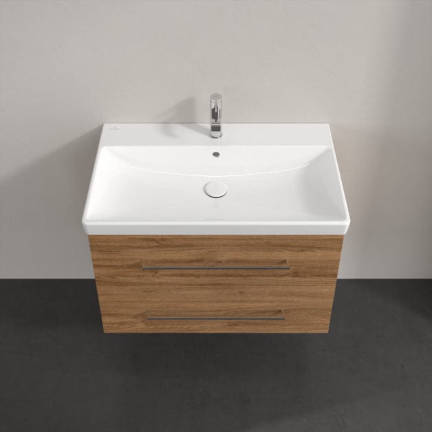 Villeroy & Boch Wall Mounted Vanity Unit Villeroy & Boch Avento Wall Hung Vanity Unit 780mm Two Drawers with Basin