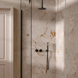 UK Bathroom Store Concealed Shower Set Matt Black / Ceiling Arm / 200mm Crosswater Module Shower Set 1 with Fixed Head and Pencil Handset