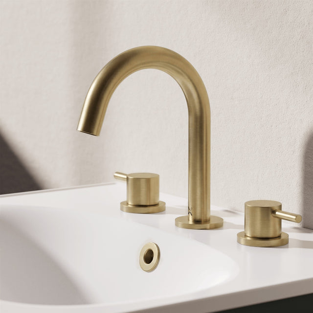 Crosswater 3 Tap Hole Basin Set Brushed Brass Crosswater MPRO 3 Hole Basin Mixer Tap