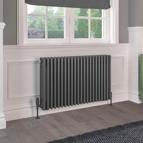 Eastbrook 600 x 1010 / Electric Only Eastbrook Rivassa Traditional 4 Column Radiator in Matt Anthracite