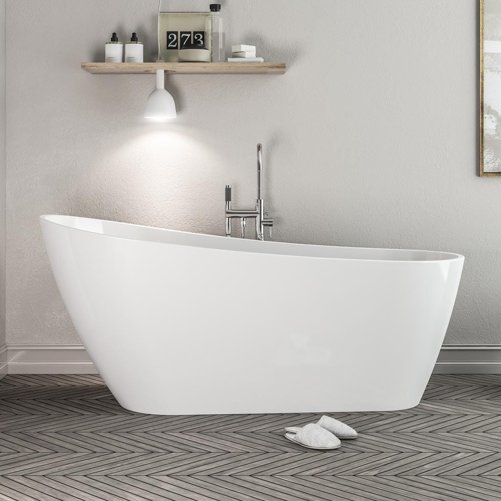 Eastbrook Roll Top and Slipper Freestanding Bath Eastbrook Wickham Freestanding Slipper Bath in Gloss White