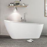 Eastbrook Roll Top and Slipper Freestanding Bath Eastbrook Wickham Freestanding Slipper Bath in Gloss White