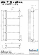 Eastbrook Traditional Towel Rail Eastbrook Stour Vertical Traditional Heated Towel Rail in Brushed Brass