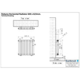 Eastbrook Column Radiator Eastbrook Rubano Straight Horizontal Traditional Column Radiator in Gloss White