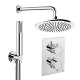 UK Bathroom Store Concealed Shower Set Chrome / Wall Arm / 300mm Crosswater Crossbox Shower Set 3 - 2 Outlet with Pencil Handset and Fixed Overhead Shower