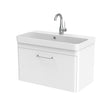 Saneux Wall Mounted Vanity Unit Matte White / 1 Hole Saneux Hyde Vanity Unit With Basin - 700 x 370mm - One Drawer - Wall Mounted
