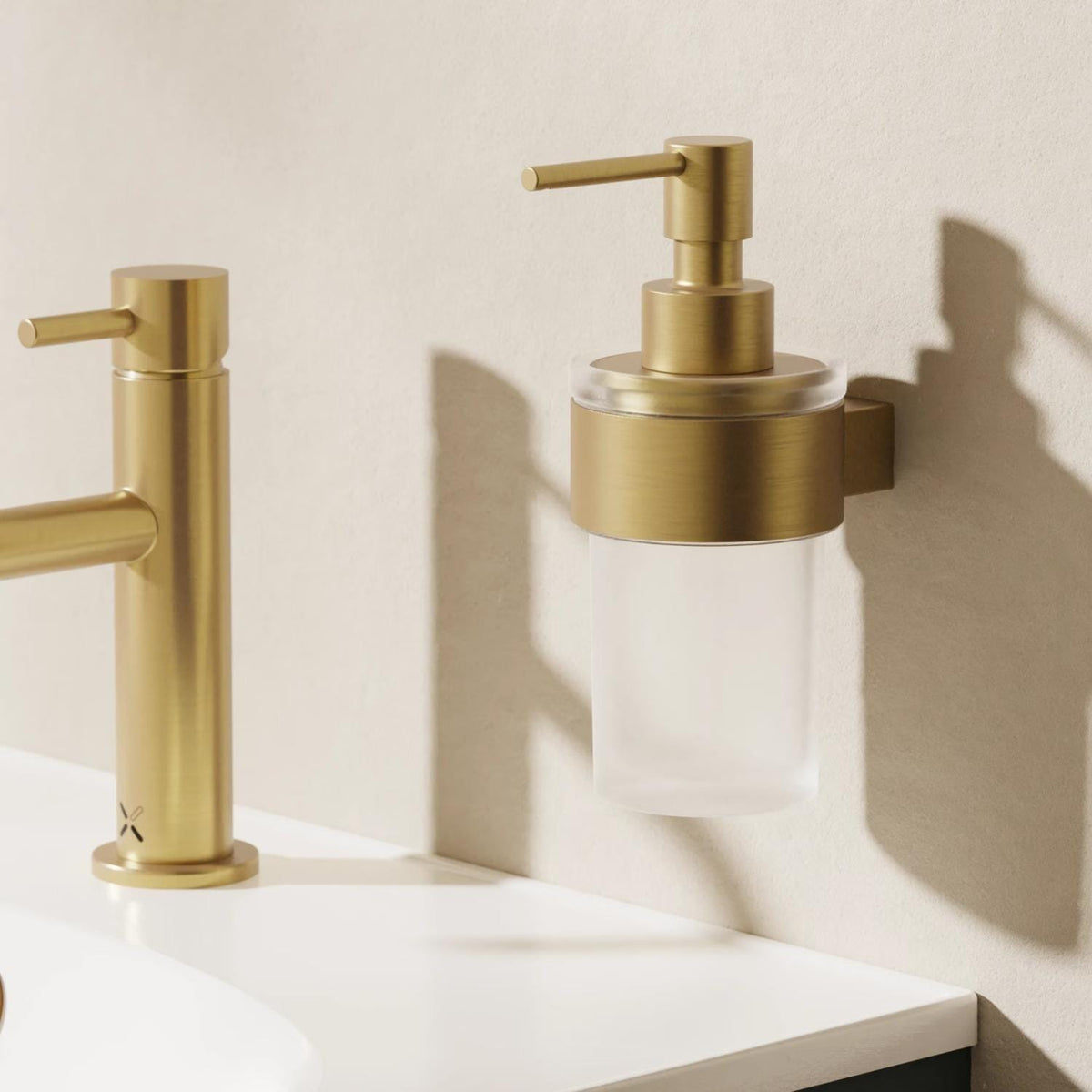 Crosswater Soap Dispenser Brushed Brass Crosswater Velo Wall Mounted Soap Dispenser