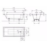 Kaldewei Single Ended Bath 1700 x 700mm / 2 Kaldewei Puro Single Ended Steel Bath with Leg Set