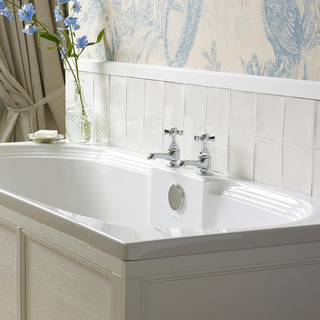 Heritage Pillar Bath Tap Chrome Heritage Dawlish Bath Pillar Taps (Pair)