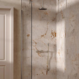 UK Bathroom Store Concealed Shower Set Brushed Nickel / Ceiling Arm / 200mm Crosswater Module Shower Set 1 with Fixed Head and Pencil Handset