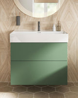 Crosswater Wall Mounted Vanity Unit Crosswater Avenue Vanity Unit with Basin - 800mm - Two Drawer - Wall Mounted