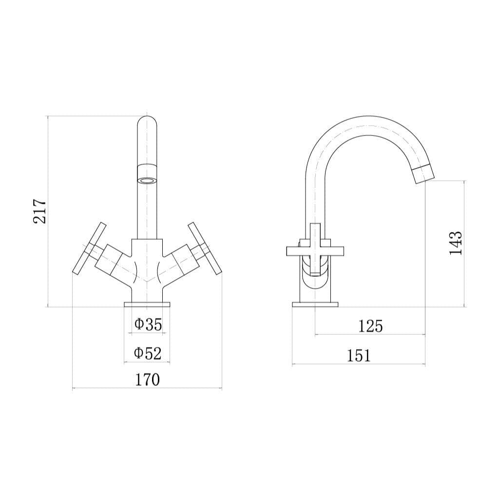 Eastbrook Mono Basin Tap Eastbrook Prado Star Mono Basin Mixer Tap with Swivel Spout and Clicker Waste in Chrome