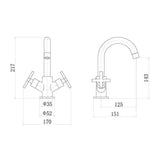 Eastbrook Mono Basin Tap Eastbrook Prado Star Mono Basin Mixer Tap with Swivel Spout and Clicker Waste in Chrome