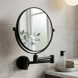 Smedbo Cosmetic and Shaving Mirror Matt Black Smedbo Outline Round Extendable Magnified Mirror