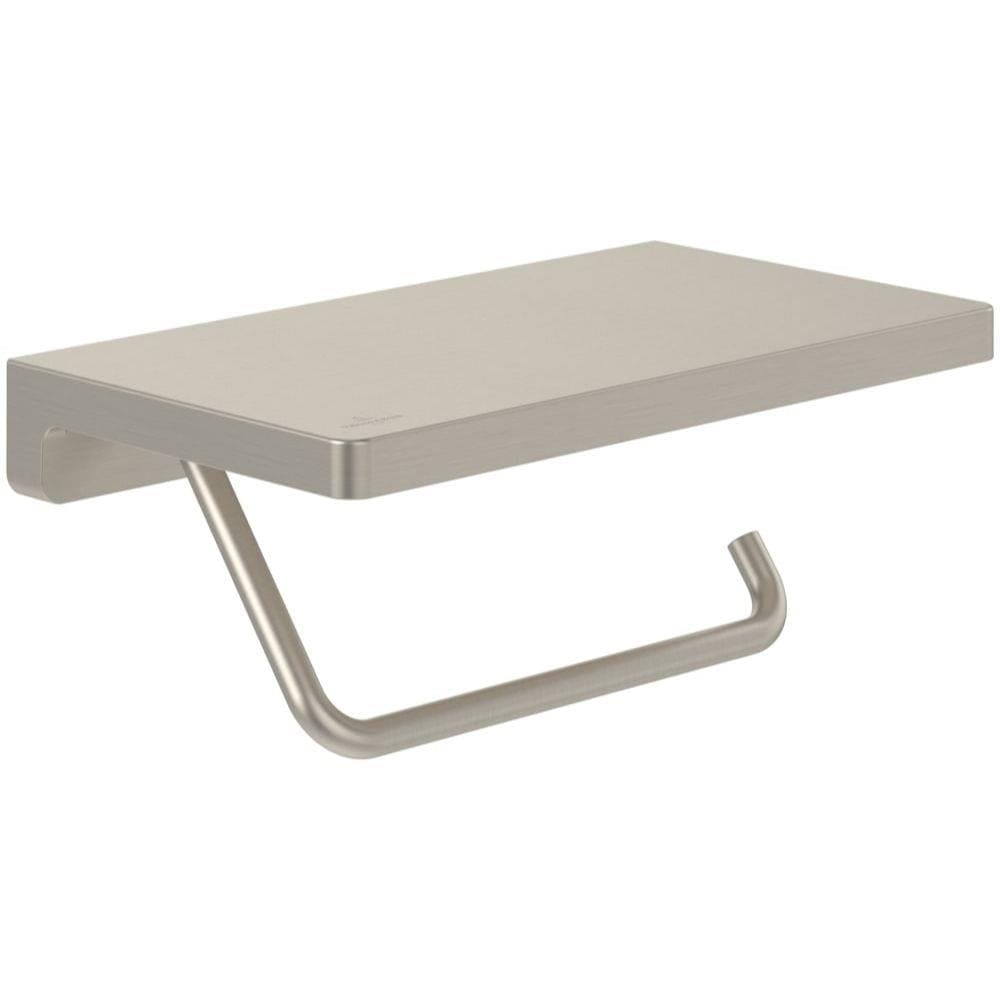 Villeroy & Boch Toilet Roll Holder Brushed Nickel Villeroy & Boch Elements Striking Toilet Roll Holder with Shelf