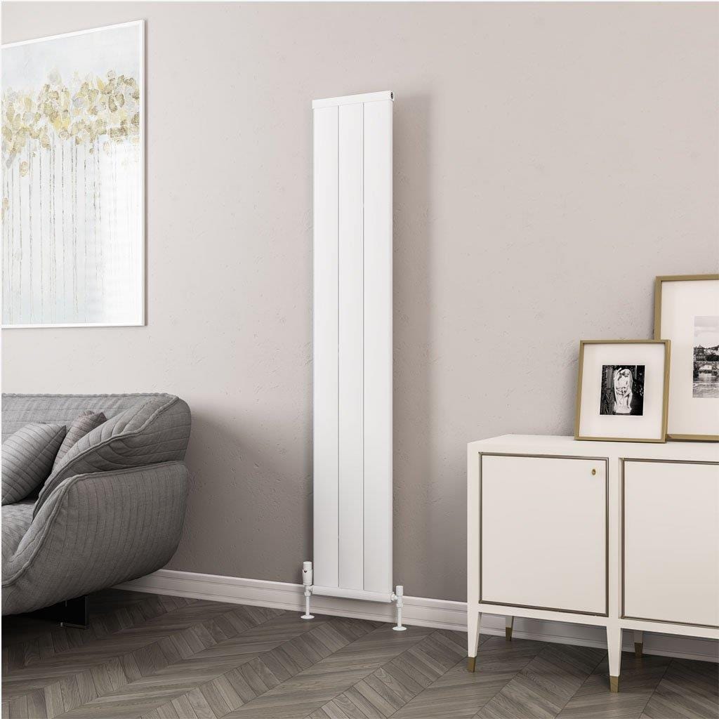 Eastbrook Panel Radiator 1800 x 310mm / Matt White Eastbrook Kingswood Slimline Vertical Aluminium Radiator