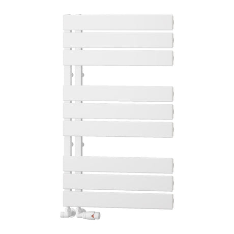 Reina Designer Towel Radiator 870 x 500mm / White Reina Vada Vertical Aluminium Central Heating Towel Rail