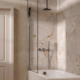 UK Bathroom Store Concealed Shower Set Chrome / Ceiling Arm / 200mm Crosswater Module Shower Set 6 - 3 Outlet with Overhead Shower, Handset and Overflow Bath Filler