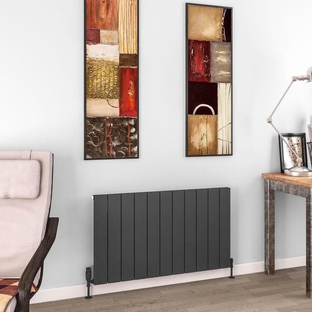 Eastbrook Panel Radiator 600 x 1040 / Dual Fuel Eastbrook Charlton Horizontal Aluminium Designer Radiator in Matt Anthracite