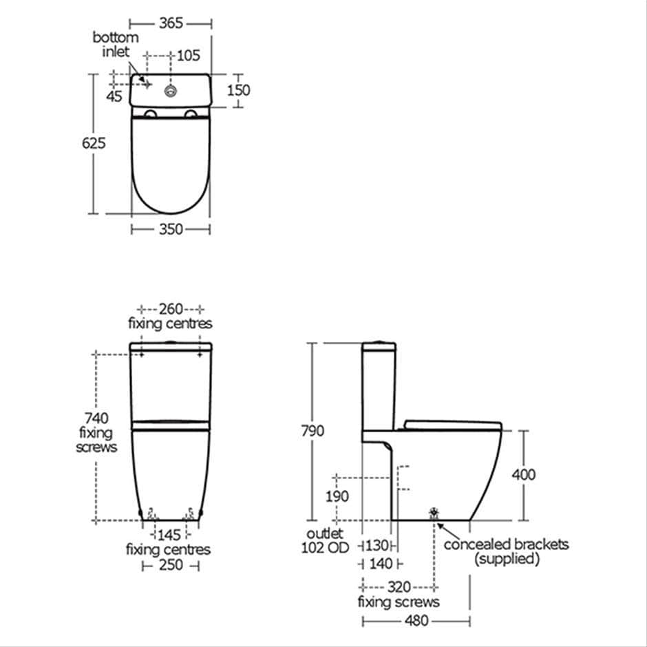 Ideal Standard Close Coupled Toilet Ideal Standard i.life Close Coupled Open Back Rimless Toilet with HydroTwist Flush and Soft Close Seat