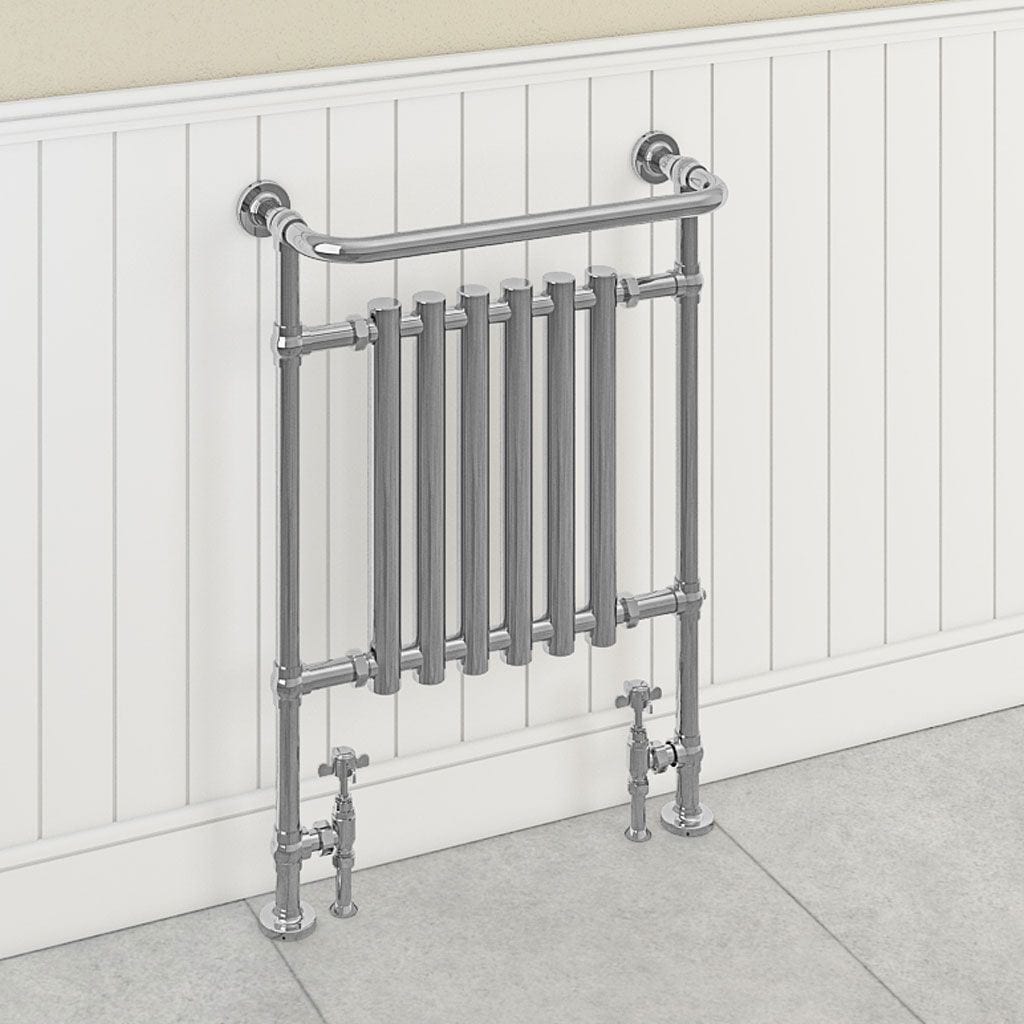 Eastbrook Inset Radiator Eastbrook Ampney Vertical Traditional Radiator Heated Towel Rail - 940mm x 674mm - Chrome