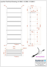 Eastbrook Designer Towel Radiator Eastbrook Launton Straight Vertical Heated Towel Rail in Matt White