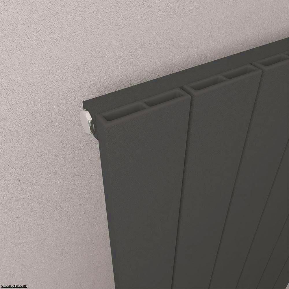 Eastbrook Panel Radiator Eastbrook Rosano Straight Horizontal Aluminium Radiator  in Matt Black