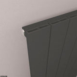 Eastbrook Panel Radiator Eastbrook Rosano Straight Horizontal Aluminium Radiator  in Matt Black